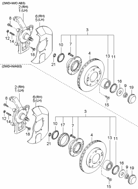 2006 Kia Sorento Front Wheel Bearing Diagram for 503103E201