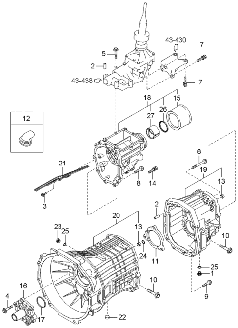 2003 Kia Sorento Retainer-Bearing Diagram for 431233C001