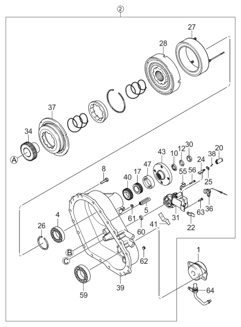 2004 Kia Sorento Transfer Assy Diagram 7