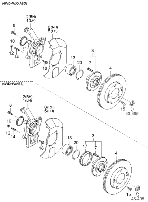 2004 Kia Sorento Front Axle Hub Diagram 2