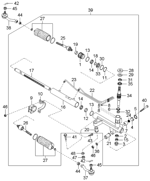 2005 Kia Sorento Power Steering Gear Box Diagram 1