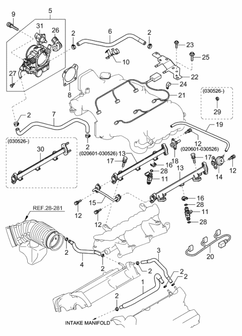 2003 Kia Sorento Gasket-Throttle Body Diagram for 3510139000