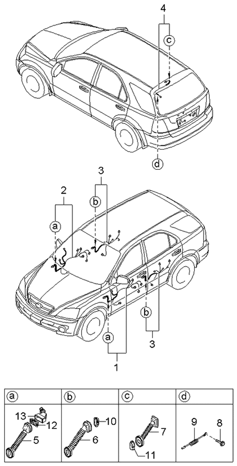 2005 Kia Sorento Wiring Assembly-Tail Gate Diagram for 919003E000