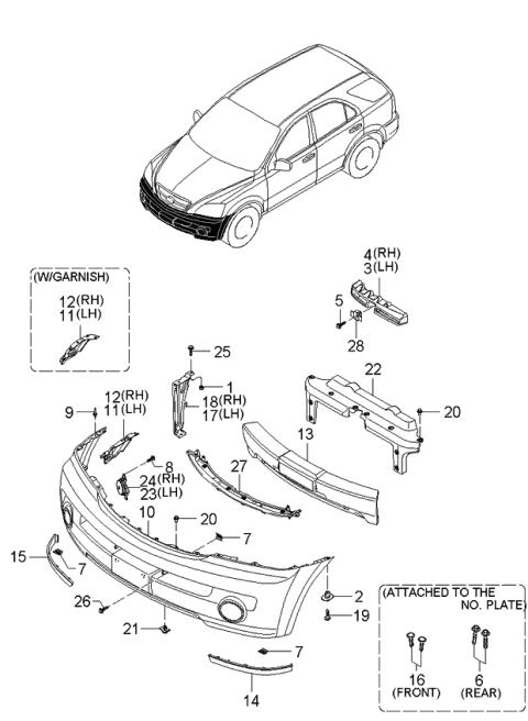 2003 Kia Sorento Bumper-Front Diagram