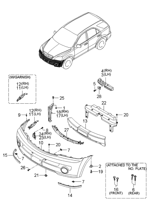 2005 Kia Sorento Bumper-Front Diagram