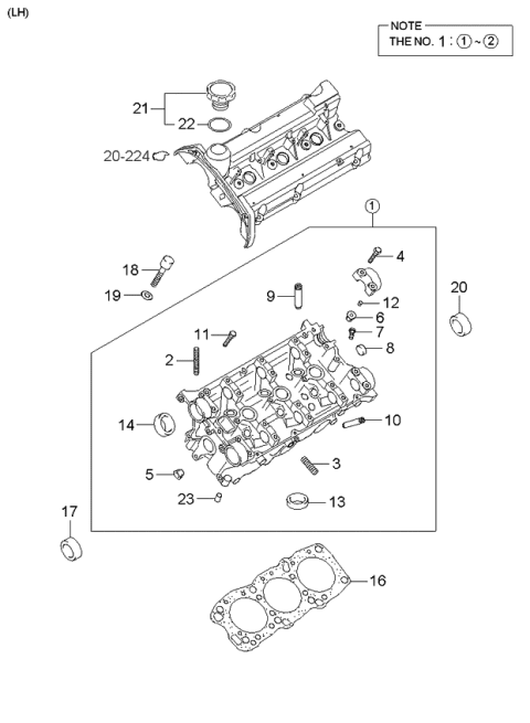 2004 Kia Sorento Cylinder Head Diagram 1