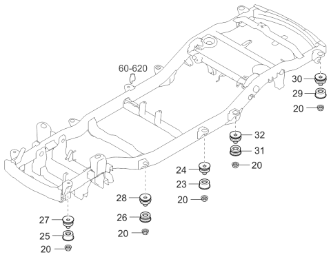 2005 Kia Sorento Isolation Pad & Floor Covering Diagram 2