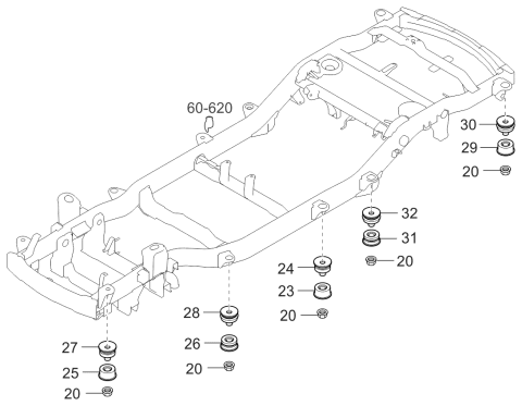 2006 Kia Sorento Rubber Assembly-Body Mounting Diagram for 841813E000