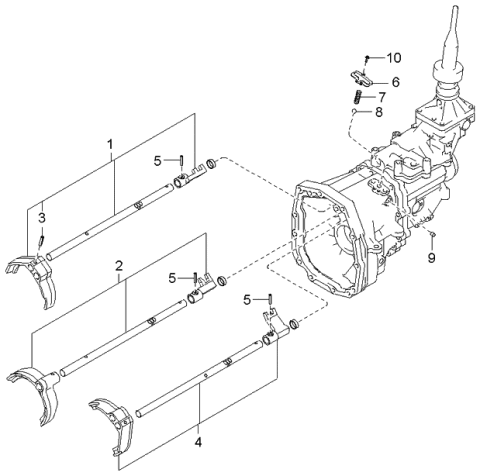 2005 Kia Sorento Gear Shift Control Diagram 1