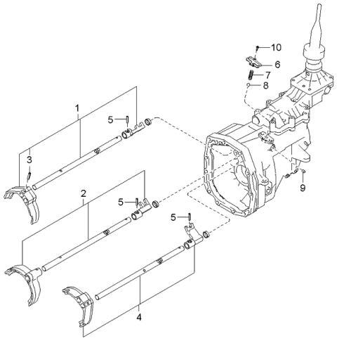 2003 Kia Sorento Rail Sub Assembly-Shift Diagram for 438203C210