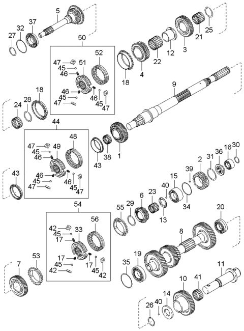 2005 Kia Sorento Transaxle Gear Diagram 1