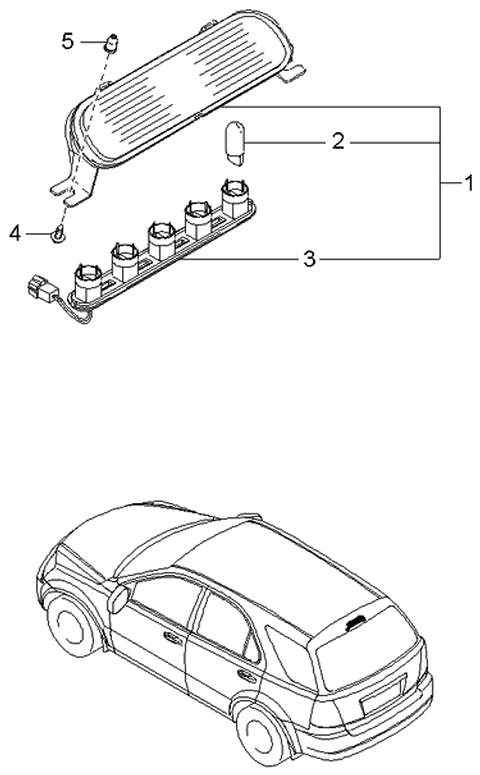2005 Kia Sorento Bulb Holder & Wiring Assembly Diagram for 927533E000