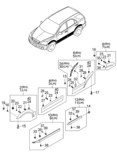 2006 Kia Sorento Bolt Diagram for 877333E000