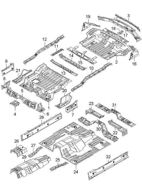 2006 Kia Sorento Panel Assembly-Side Floor Diagram for 655753E100