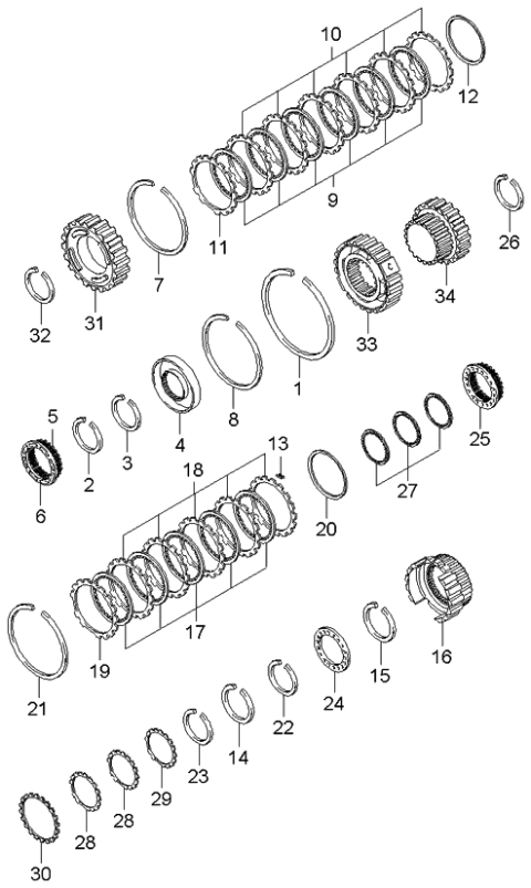 2004 Kia Sorento Transaxle Brake-Auto Diagram 1