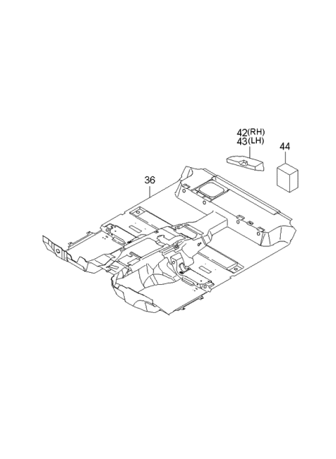 2003 Kia Sorento Isolation Pad & Floor Covering Diagram 3