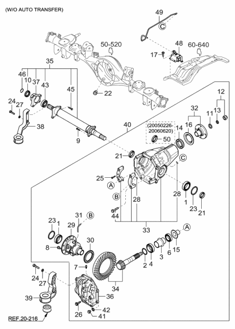 2006 Kia Sorento Carrier Assembly Diagram for 531503E603