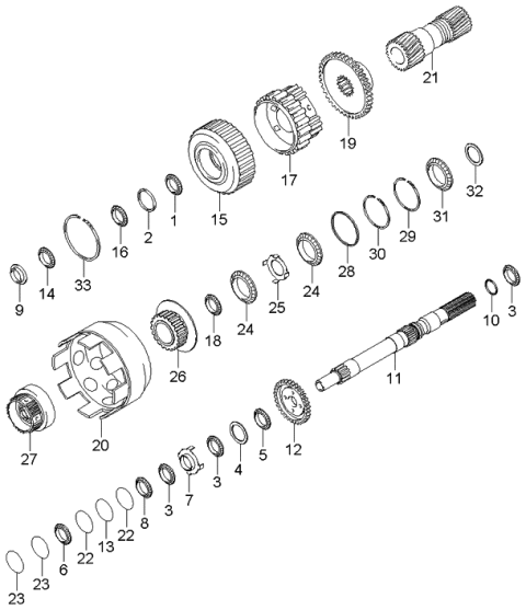 2006 Kia Sorento Old Body Style Transaxle Gear-Auto Diagram 4