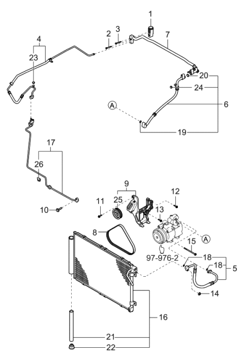 2005 Kia Sorento Cap-Charge Valve Diagram for 97811FL000