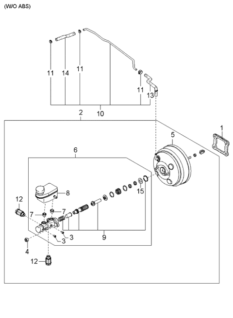 2004 Kia Sorento Master Cylinder & Reservoir Assembly Diagram for 591203E200