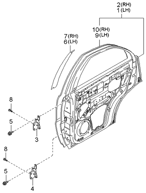 2004 Kia Sorento Panel-Rear Door Diagram