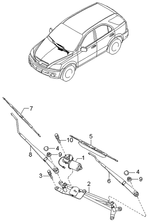 2004 Kia Sorento Windshield Wiper Diagram