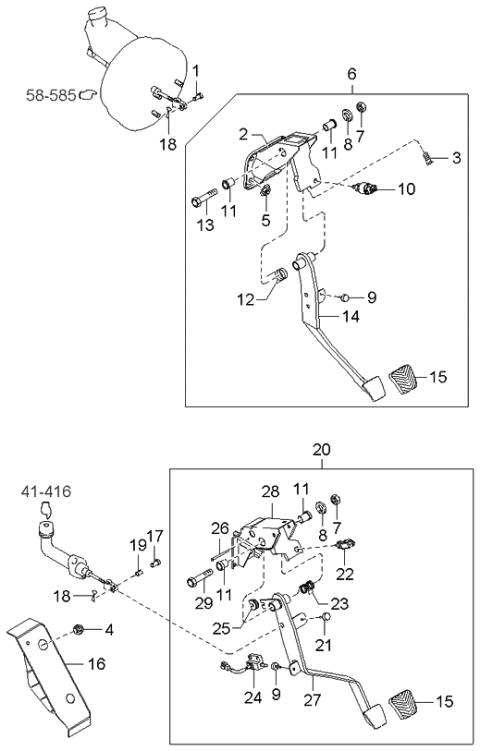 2003 Kia Sorento Pedal Assembly-Clutch Diagram for 328023E100