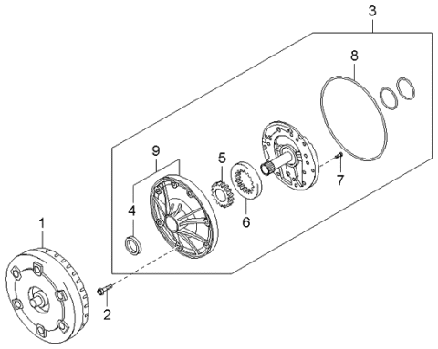 2005 Kia Sorento Oil Seal Diagram for 452754A010
