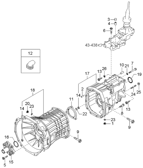 2003 Kia Sorento Gasket(14) Diagram for 1751210001