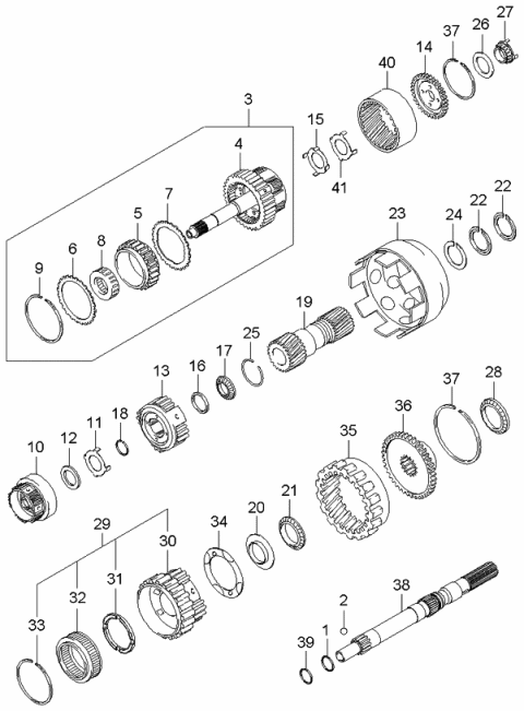 2006 Kia Sorento Old Body Style Transaxle Gear-Auto Diagram 1