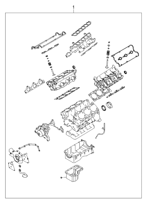 2006 Kia Sorento Gasket Set Diagram for K0AH310270