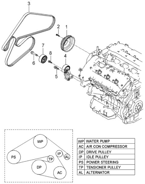 2006 Kia Amanti Coolant Pump Diagram