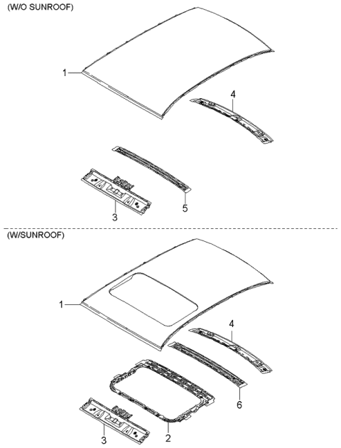 2006 Kia Amanti Roof Panel Diagram