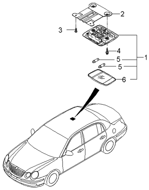 2006 Kia Amanti New Body Style (Produced Before OCT.2006) Room Lamp Diagram