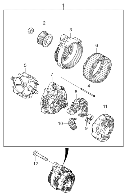 2006 Kia Amanti New Body Style (Produced Before OCT.2006) Alternator Motor Diagram