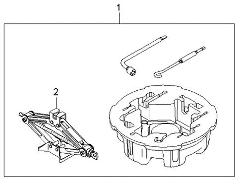 2006 Kia Amanti Jack Assembly Diagram for 091003L300