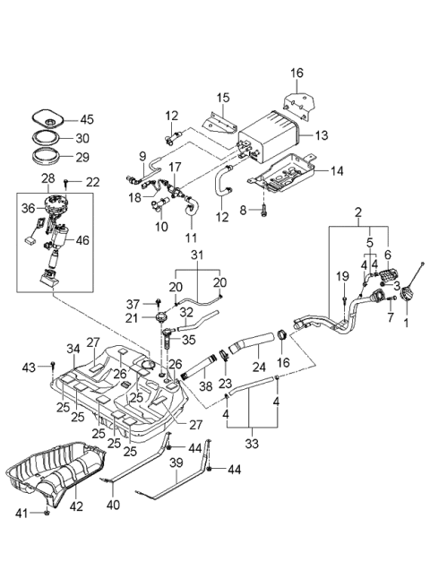 2006 Kia Amanti Tank-Fuel Diagram