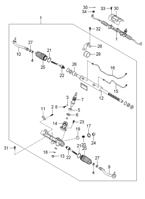 2006 Kia Amanti Joint Shaft Diagram for 563174D000