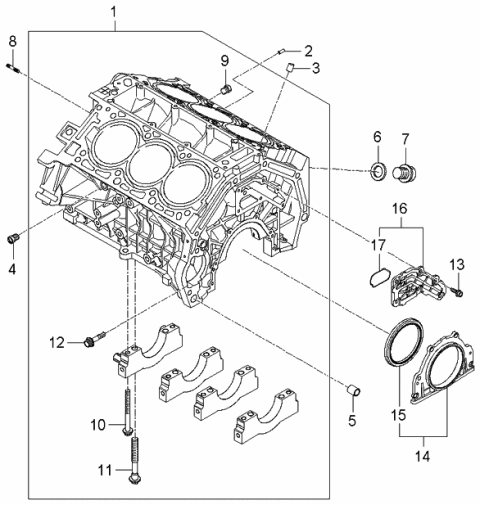 2006 Kia Amanti Cylinder Block Diagram