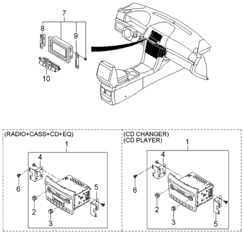 2006 Kia Amanti Monitor Assembly-Audio Diagram for 961353F60095