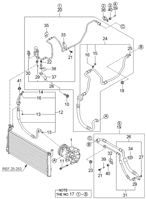 2006 Kia Amanti Suction & Liquid Pipe Assembly Diagram for 977733F410