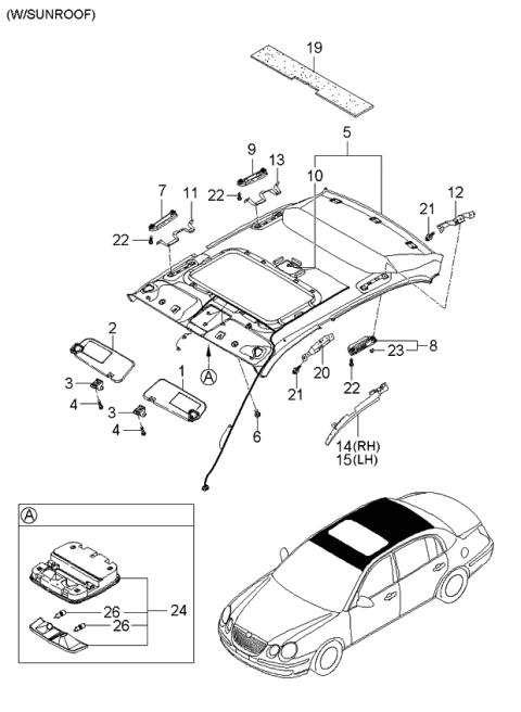 2006 Kia Amanti Wiring Harness-Roof Diagram for 918113F110