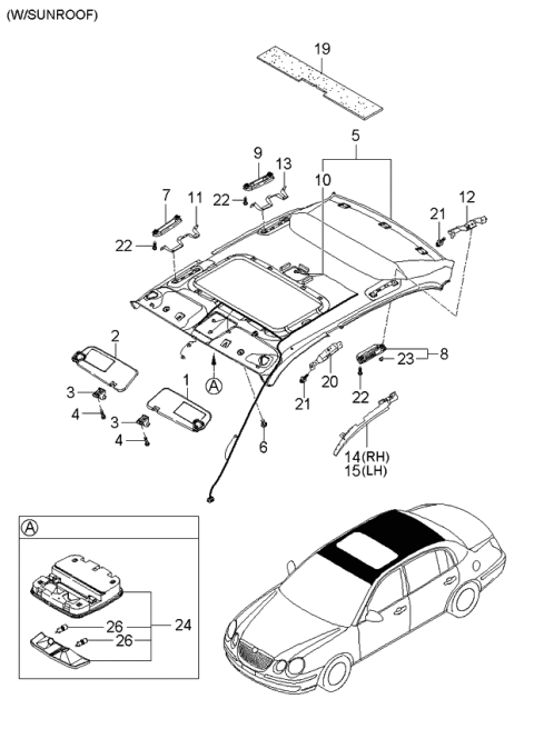 2006 Kia Amanti Hanger Coat Diagram for 853413F05026