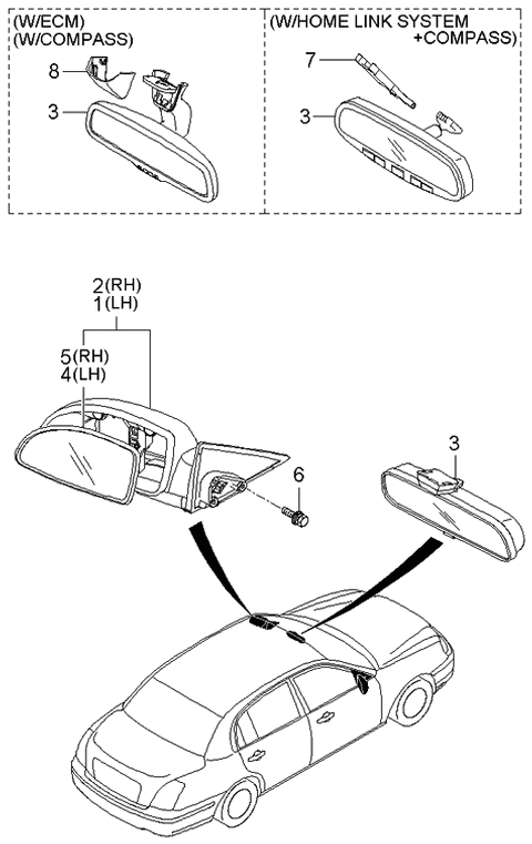 2006 Kia Amanti Rear View Mirror Diagram