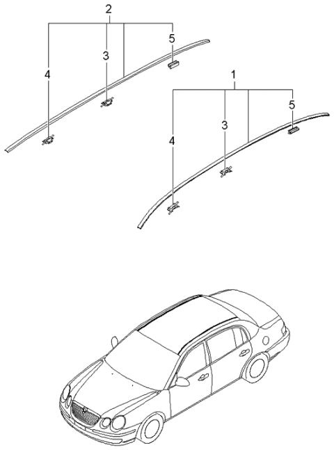 2006 Kia Amanti Roof Garnish Diagram