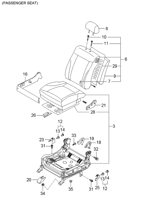 2006 Kia Amanti Cushion Assembly-Front S Diagram for 882003F700718