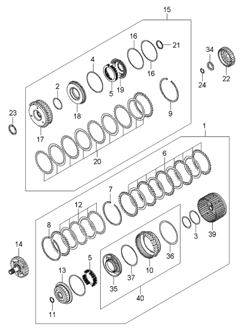 2006 Kia Amanti Piston-Reverse Clutch Diagram for 454413A610