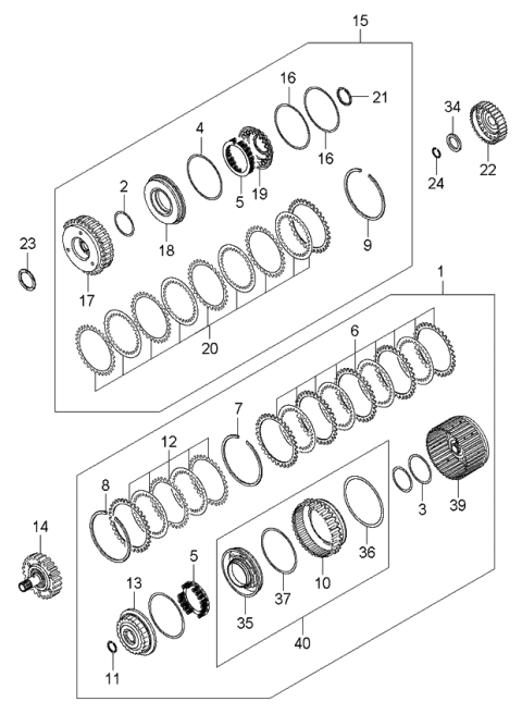 2006 Kia Amanti Piston Assembly-Reverse Clutch Diagram for 454393A610