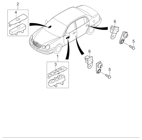 2006 Kia Amanti Power Window Main Switch Assembly Diagram for 935703F955VA