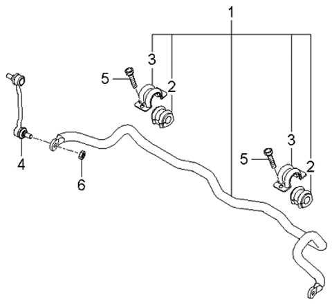 2006 Kia Amanti New Body Style (Produced Before OCT.2006) Stabilizer Bar-Front Diagram